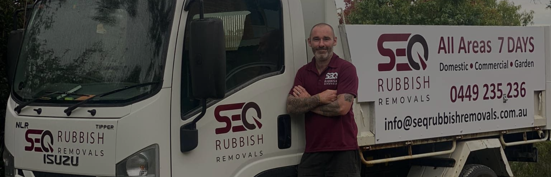 SEQ Rubbish Removals - Owner Mat standing next to the rubbish truck