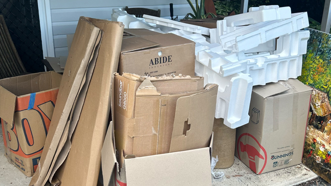 Household rubbish including old boxes and junk in Brisbane